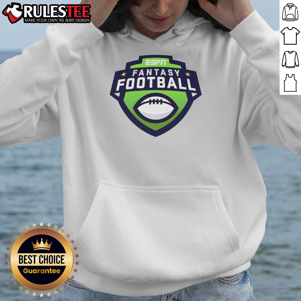Official ESPN Fantasy Football 2025 logo hoodie featuring bold graphics, perfect for fans and players alike.