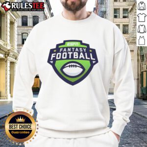 Official ESPN Fantasy Football 2025 logo sweatshirt featuring bold graphics and a comfortable fit for fans.