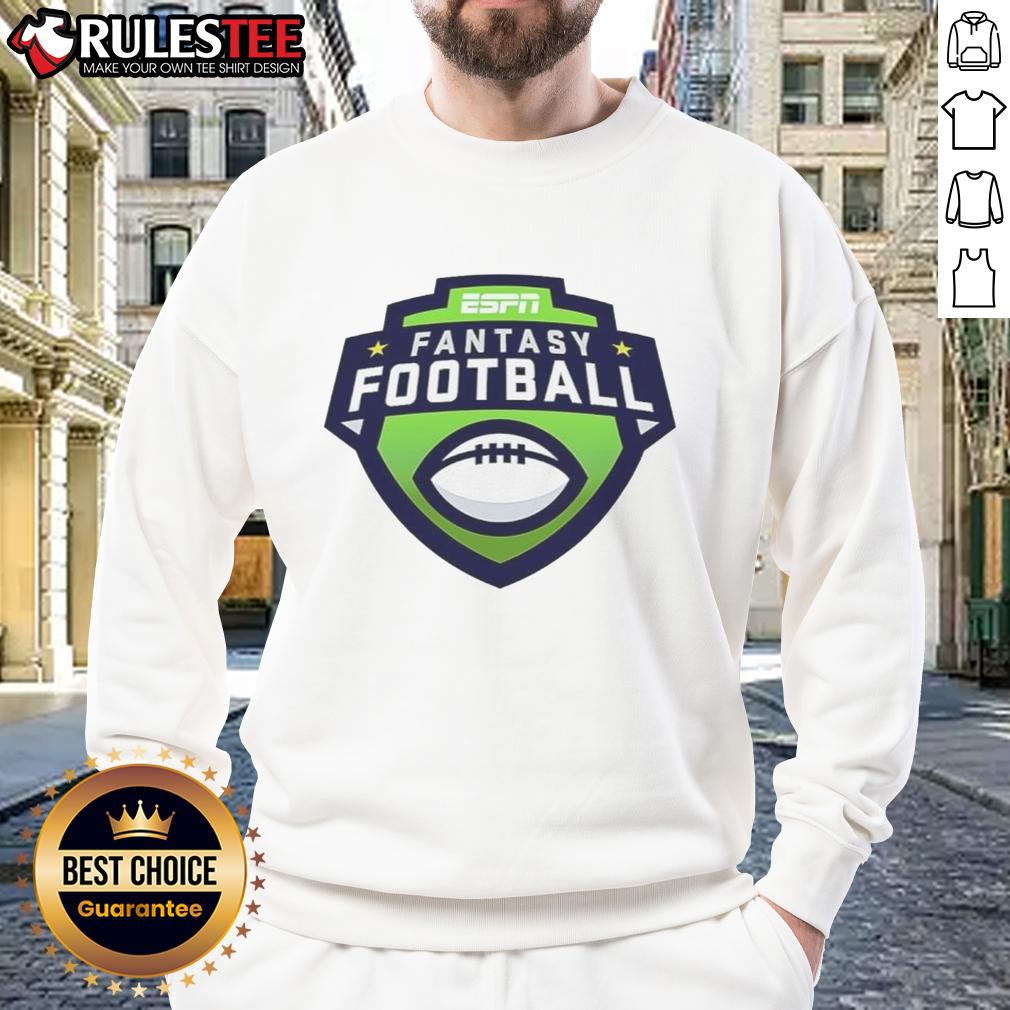 Official ESPN Fantasy Football 2025 logo sweatshirt featuring bold graphics and a comfortable fit for fans.