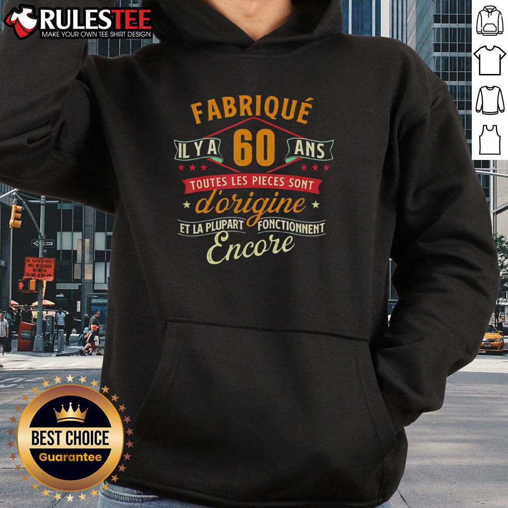 Official Fabrique Il Y A 60 Ans hoodie celebrating the 60th anniversary with a fun design and vibrant colors.
