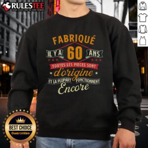 Official Fabrique Il Y A 60 Ans sweatshirt celebrating 60th anniversary with playful design and vibrant colors.