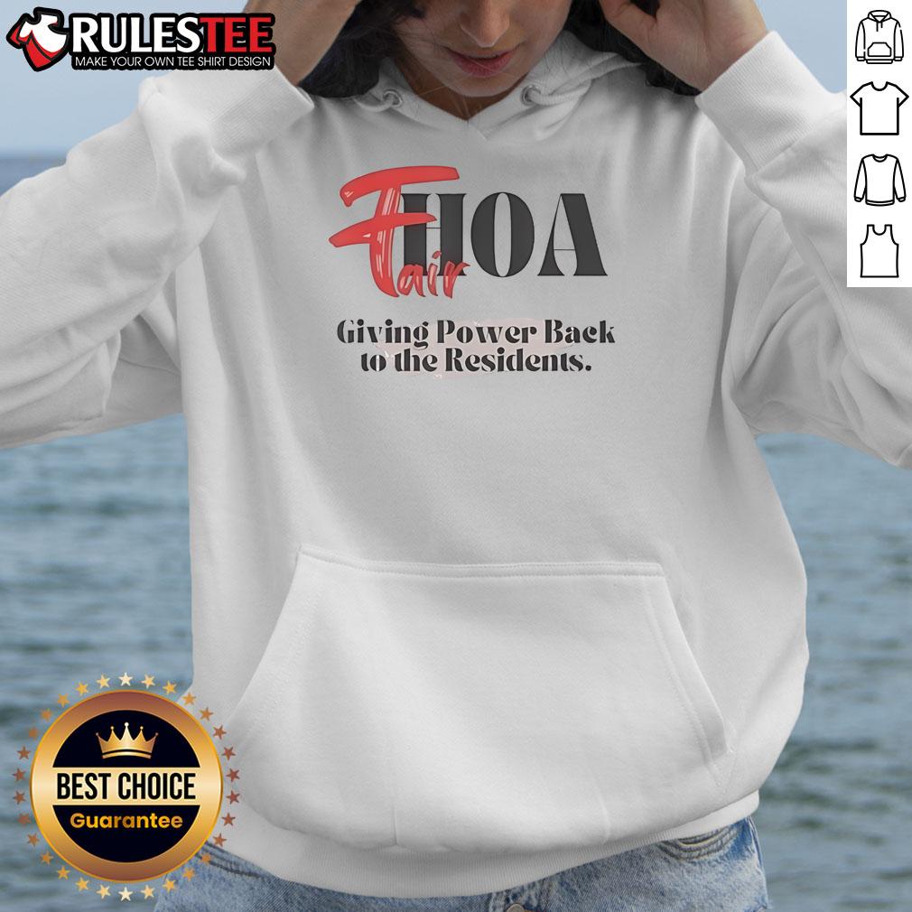 Official Fairhoa hoodie promoting community empowerment and giving power back to the residents.