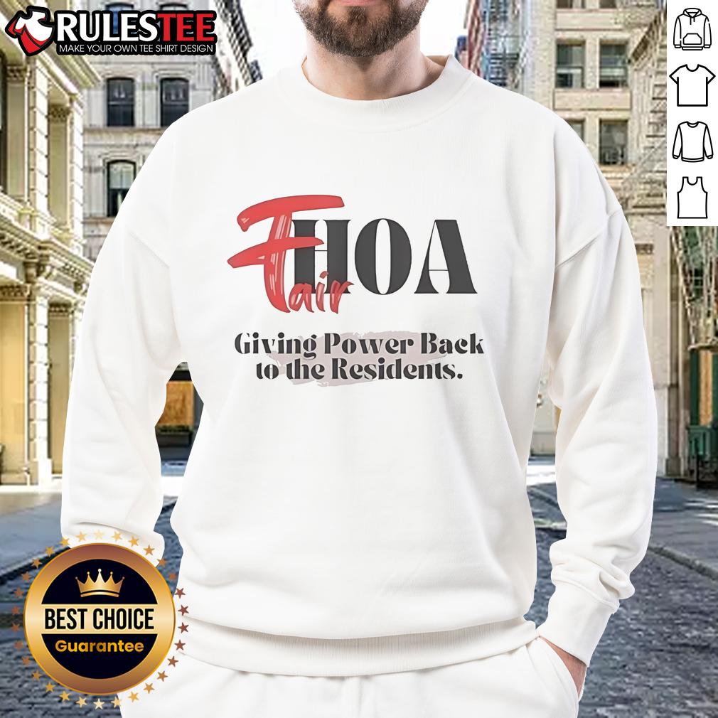 Official Fairhoa Giving Power Back to the Residents sweatshirt in vibrant colors, promoting community empowerment and unity.