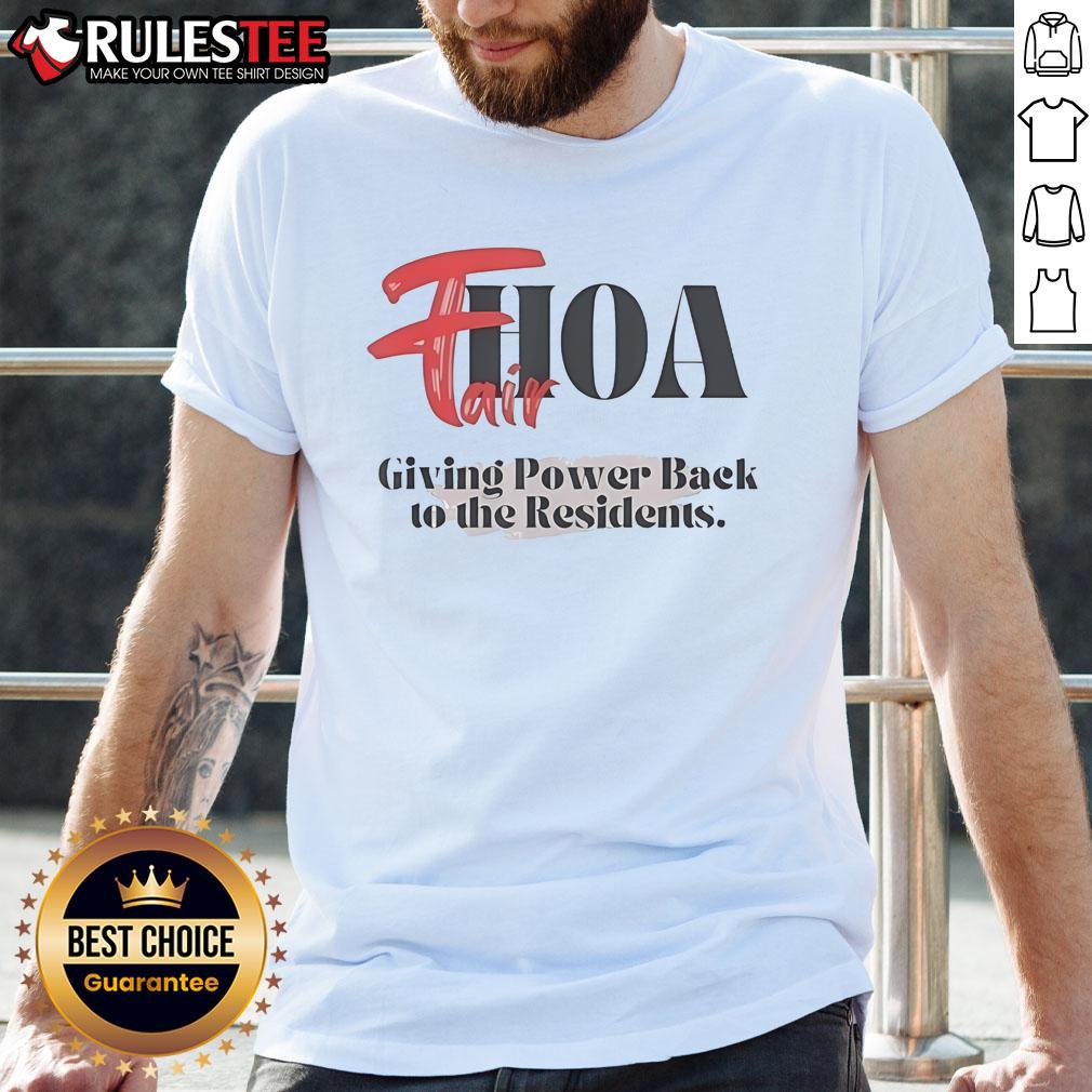 Official Fairhoa Giving Power Back To The Residents T-Shirt featuring a bold design and empowering message for community strength.