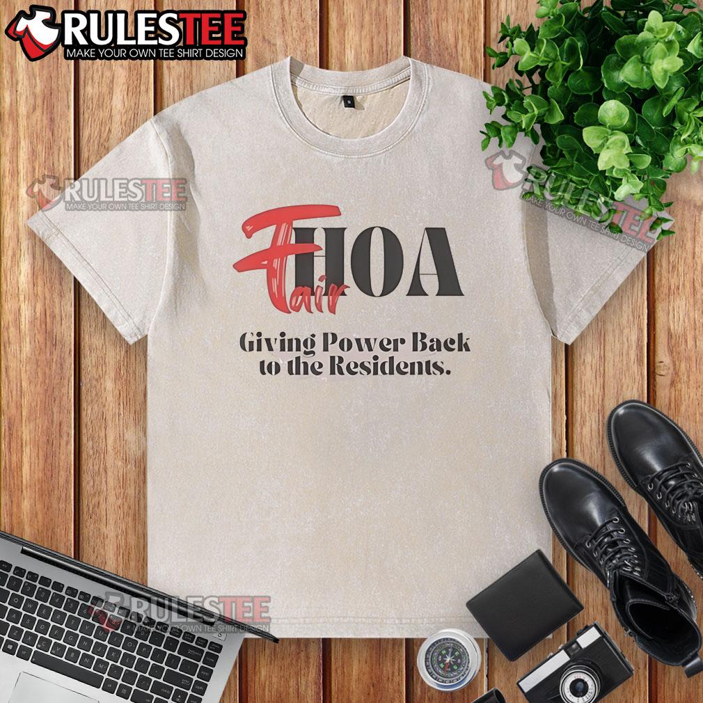 Official Fairhoa Giving Power Back To The Residents washed t-shirt featuring a bold design and vibrant colors.