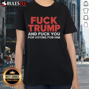 Premium ladies tee featuring 'Fck Trump' slogan, perfect for expressing political views and protest fashion.