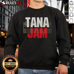 Official Hiroshi Tanahashi Tana Jam sweatshirt featuring a vibrant design and logo, perfect for wrestling fans.