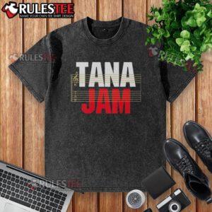 Official Hiroshi Tanahashi Tana Jam washed t-shirt featuring vibrant graphics and a comfortable fit for wrestling fans.