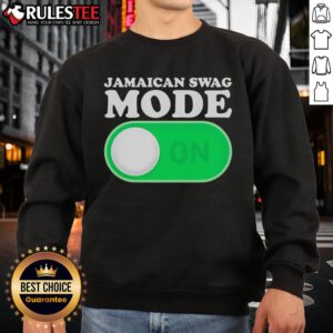 Official Jamaican Swag Mode On sweatshirt in vibrant colors, showcasing stylish design and comfortable fit.