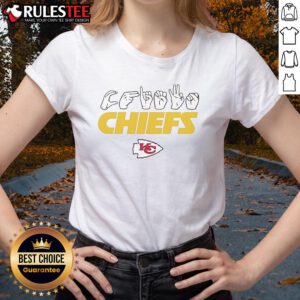 Official Kansas City Chiefs Football youth tee featuring love sign hand signals, perfect for young fans supporting the team.