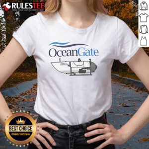 Official OceanGate Titan Submersible disaster adventure tee featuring Titanic wreck design for ladies.