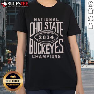 Official Ohio State Buckeyes National Champions 2014 ladies tee featuring team logo and stylish design for fans.