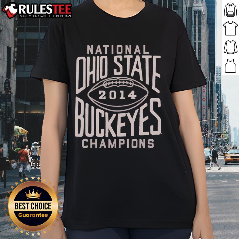 Official Ohio State Buckeyes National Champions 2014 ladies tee featuring team logo and stylish design for fans.