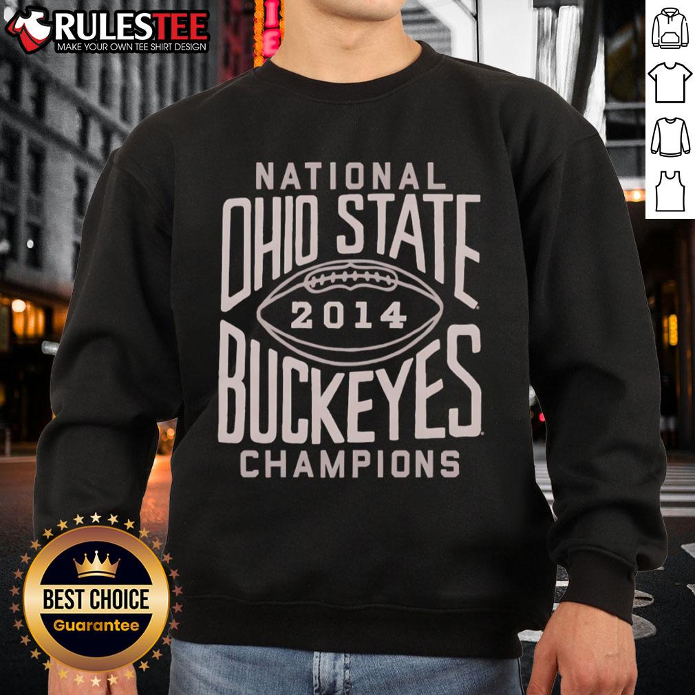 Official Ohio State Buckeyes National Champions 2014 Sweatshirt in scarlet with logo, perfect for fans and collectors.
