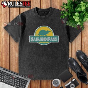 Official Raimondi Park Logo on a washed t-shirt, featuring a stylish and casual design for park enthusiasts.