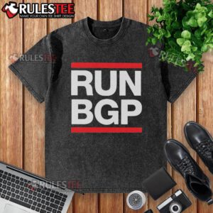 Alt Text: Official Run BGP Washed T-Shirt featuring a vintage design in soft fabric, perfect for casual wear.