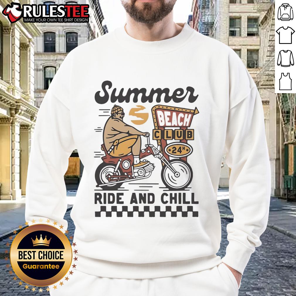 Premium Summer Beach Club vintage sweatshirt for 24h ride and chill, perfect for summer outings and casual wear.