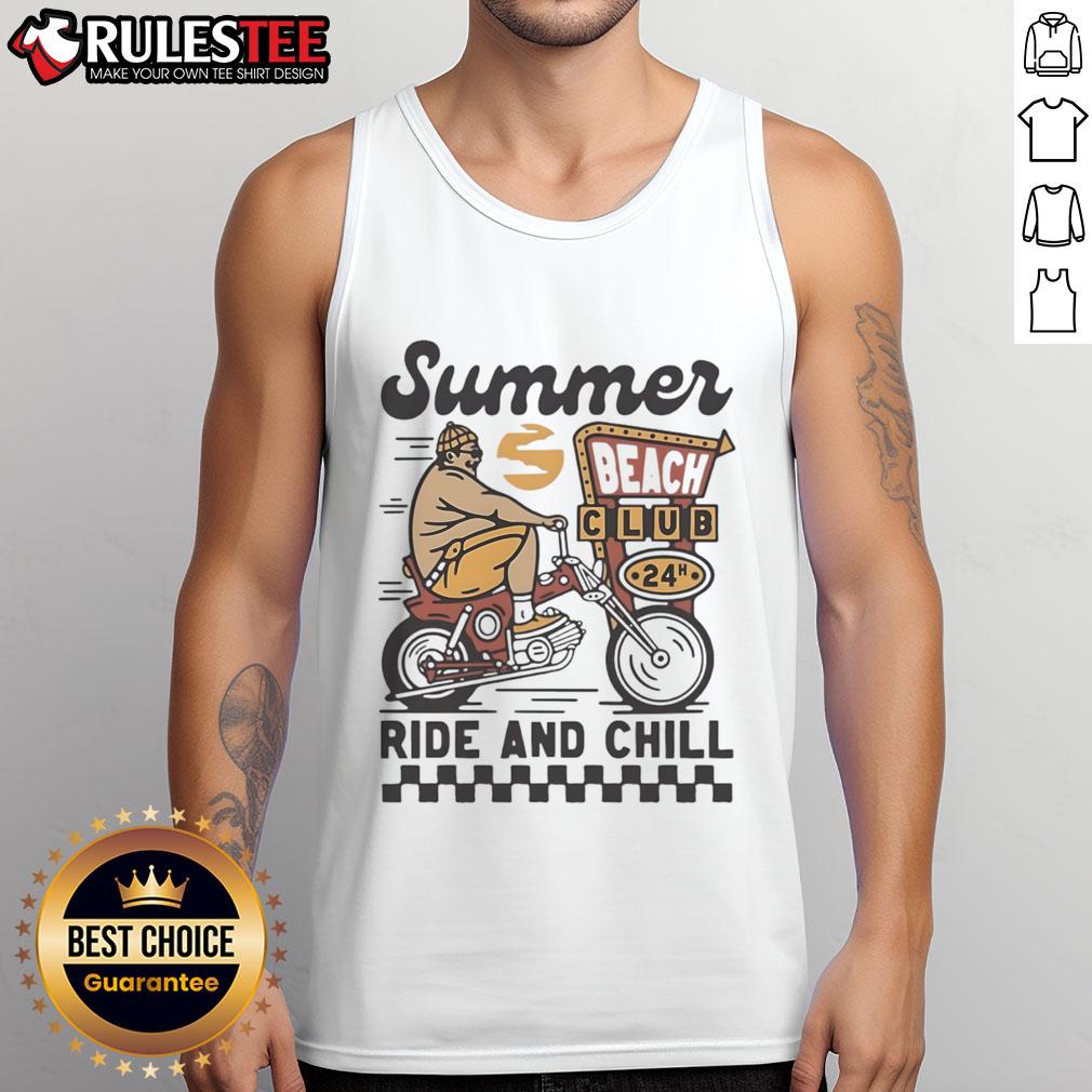 Premium Summer Beach Club vintage tank top for 24h ride and chill, perfect for summer outings and beach vibes.