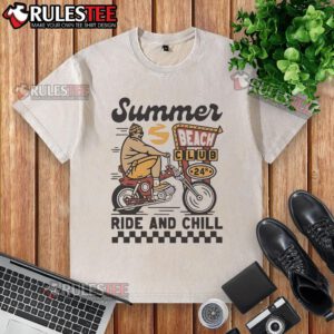 Premium Summer Beach Club 24h Ride and Chill Vintage Washed T-Shirt in soft fabric, perfect for summer outings.