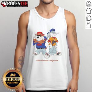 Top Bugs Bunny and Taz Little Armenia Hollywood tank top featuring iconic cartoon characters in vibrant colors.