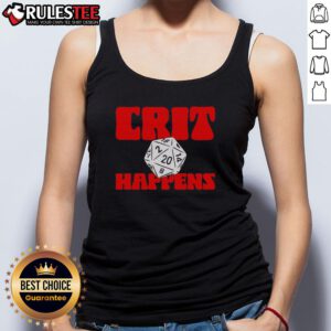 Top-GenCon-Crit-Happens tank top featuring a fun gaming design, perfect for tabletop enthusiasts at conventions.