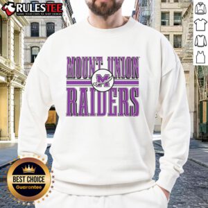 Top Mount Union Raiders logo sweatshirt featuring a bold design and comfortable fit, perfect for fans and athletes.