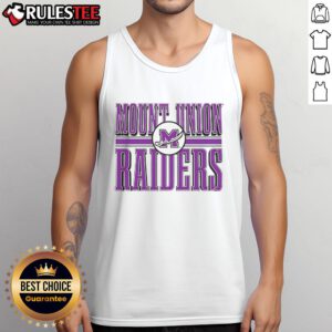 Alt Text: Top Mount Union Raiders Logo Tank Top featuring bold team colors and iconic logo for fans and athletes.