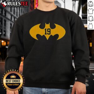 Alt Text: Awesome Bryce Underwood is Batman sweatshirt featuring a bold graphic design perfect for comic fans.