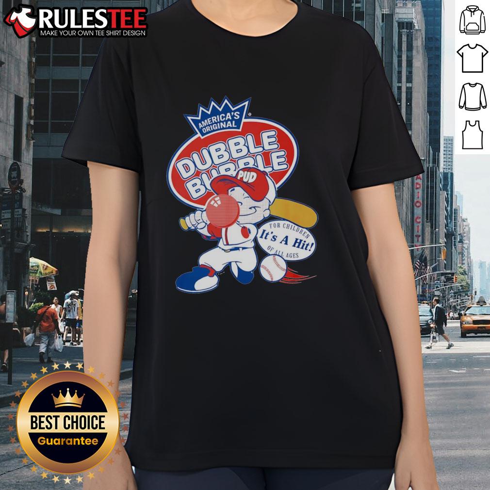 Awesome Dubble Bubble Ladies Tee featuring vibrant colors and fun design, perfect for casual wear and summer outings.