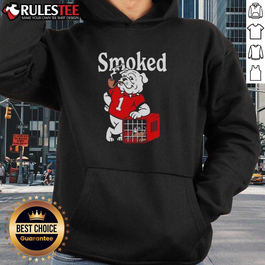 Awesome Georgia Bulldogs vs Tennessee Volunteers smoked hoodie featuring team logos and vibrant colors, perfect for fans.