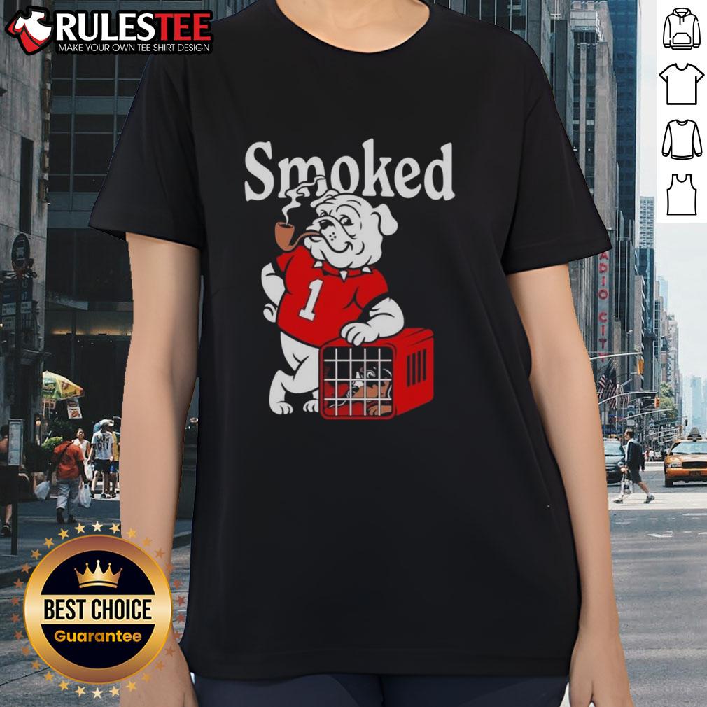 Awesome Georgia Bulldogs vs Tennessee Volunteers smoked ladies tee showcasing team spirit and style for fans.