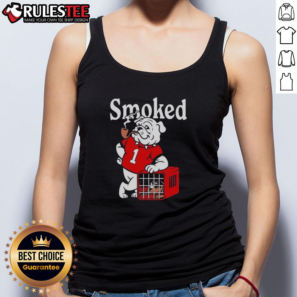 Awesome Georgia Bulldogs vs Tennessee Volunteers smoked tank top featuring team logos and vibrant colors for game day.