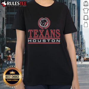 Awesome Houston Texans Crest Ladies Tee featuring team colors and logo for stylish game day attire.