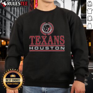 Awesome Houston Texans Crest Sweatshirt featuring team colors and logo, perfect for fans to show team spirit.