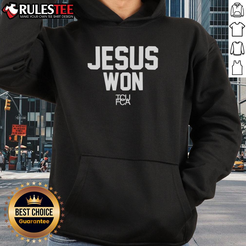 Awesome Jesus Won TCU Football Hoodie featuring a stylish design for fans celebrating faith and team spirit.