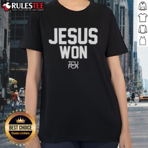 Awesome Jesus Won TCU Football Ladies Tee featuring vibrant design and comfortable fit for fans celebrating TCU spirit.