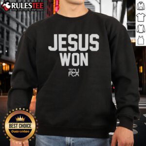 Alt Text: Awesome Jesus Won TCU Football Sweatshirt featuring a bold design and vibrant colors, perfect for fans.