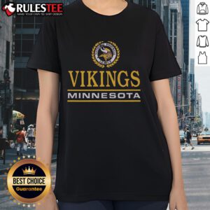 Awesome Minnesota Vikings Crest Ladies Tee showcasing team pride with stylish design, perfect for female fans.