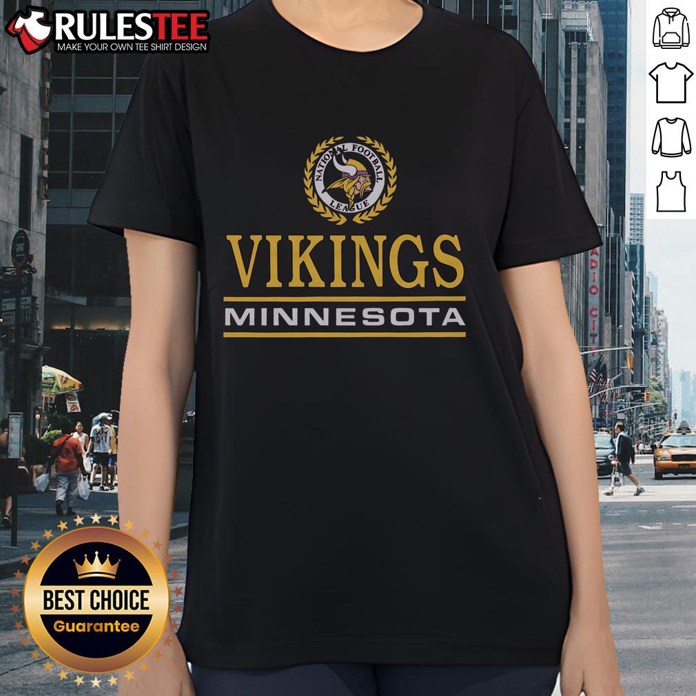 Awesome Minnesota Vikings Crest Ladies Tee showcasing team pride with stylish design, perfect for female fans.