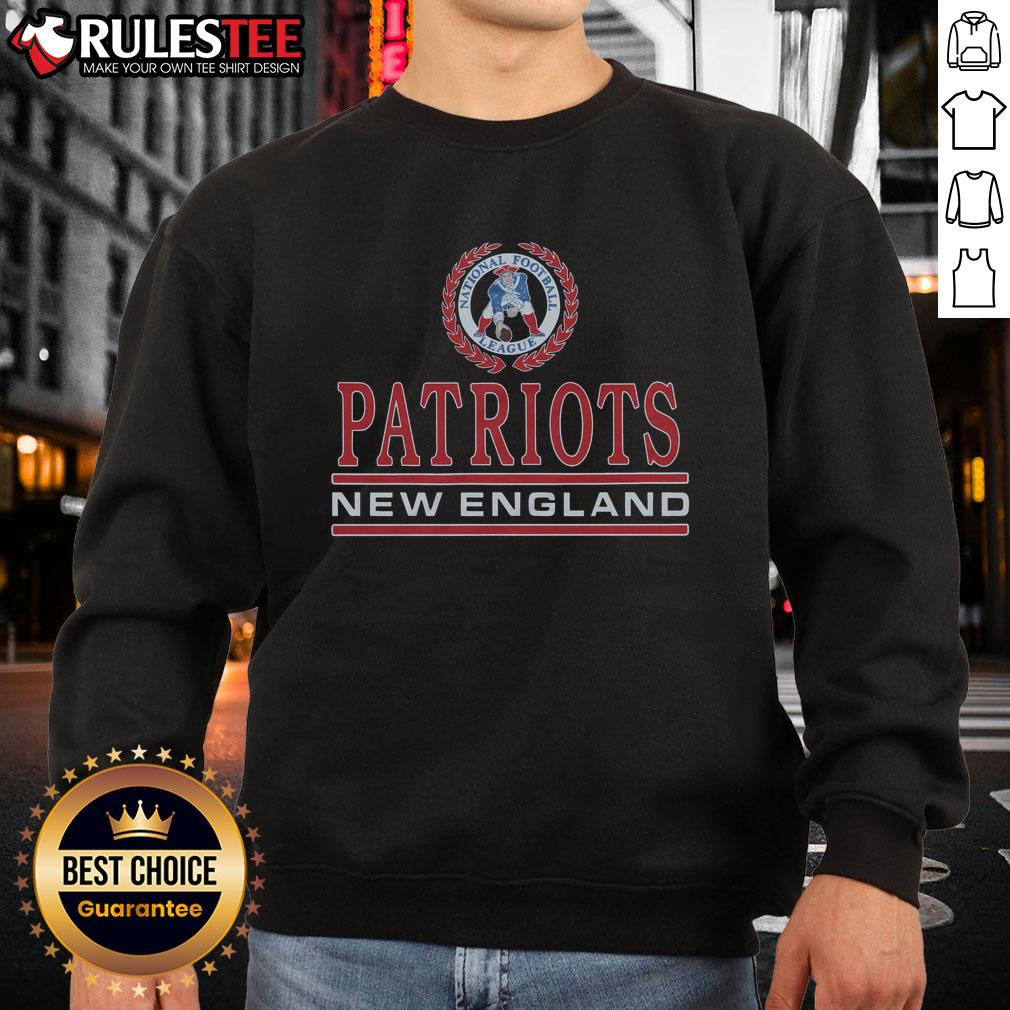 Awesome New England Patriots crest sweatshirt showcasing team pride with bold logo and comfortable design.