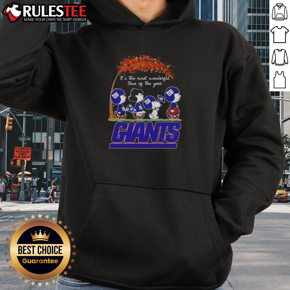 Awesome Peanuts New York Giants hoodie featuring festive design for the most wonderful time of the year.