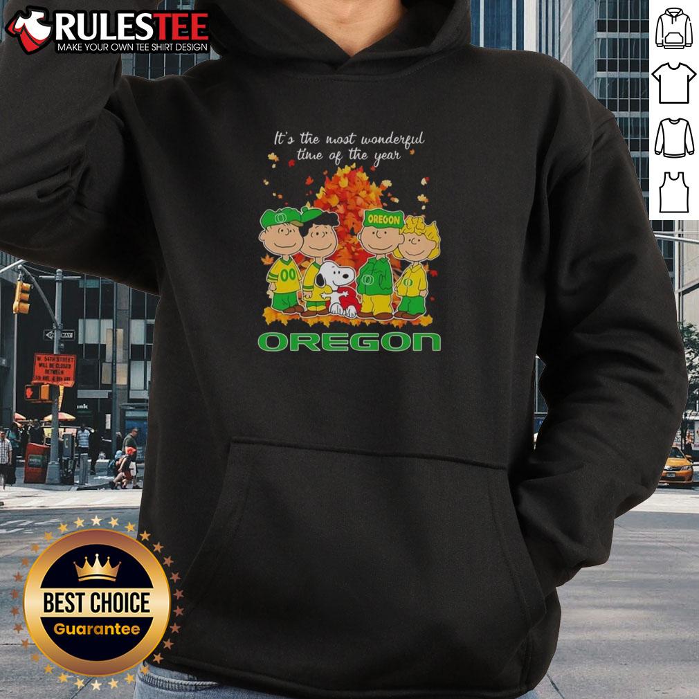 Awesome Peanuts character Oregon Ducks hoodie for the holiday season, featuring festive design and cozy fit.