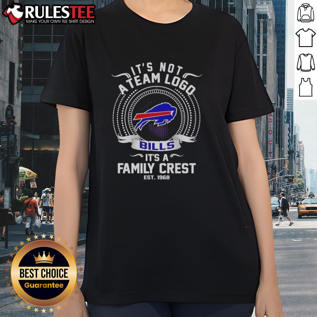 Good Buffalo Bills NFL family crest tee for ladies, established 1968, showcasing team spirit and heritage.