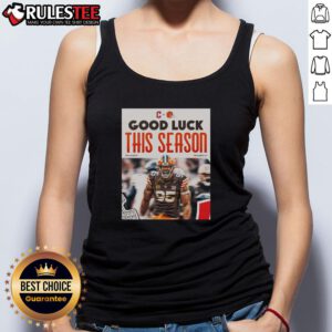 Good Cleveland Browns Good Luck This Season tank top featuring team colors and logo, perfect for game day attire.