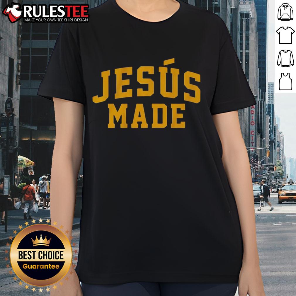 Good Jesus Made Milwaukee Baseball Ladies Tee featuring a stylish design perfect for baseball fans.