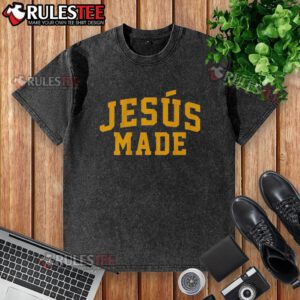 Good Jesus Made Milwaukee Baseball washed t-shirt featuring a vintage design, perfect for sports fans and casual wear.