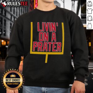 Good Livin' on a Prater Buffalo Bills sweatshirt featuring team colors and logo for passionate fans.