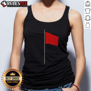 Good Red Flag Tank Top featuring a bold red flag graphic on a stylish black background, perfect for casual wear.