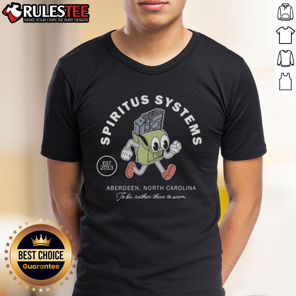 Good Spiritus Systems Aberdeen NC T-shirt, promoting community spirit since 2013 with a unique design.