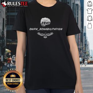 Alt Text: Good Tony Ferguson Shifa Rehabilitation Ladies Tee featuring a stylish design perfect for fitness and casual wear.